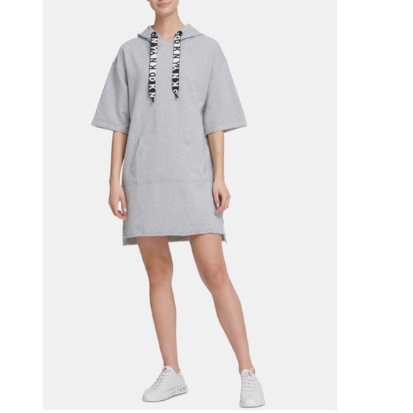 DKNY Sport Logo Hoodie Dress - Picture 2 of 11